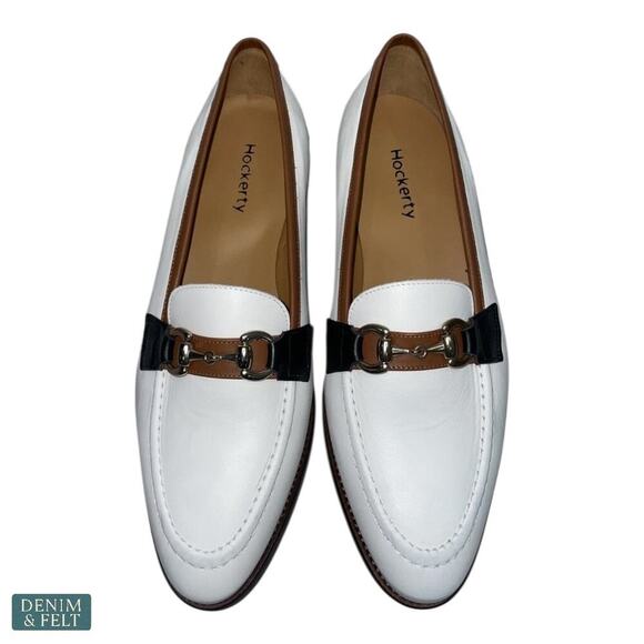 Hockerty Horsebit Loafers Men’s 43 White Burgundy Blue Italian Calf‎ Leather NEW main image 7